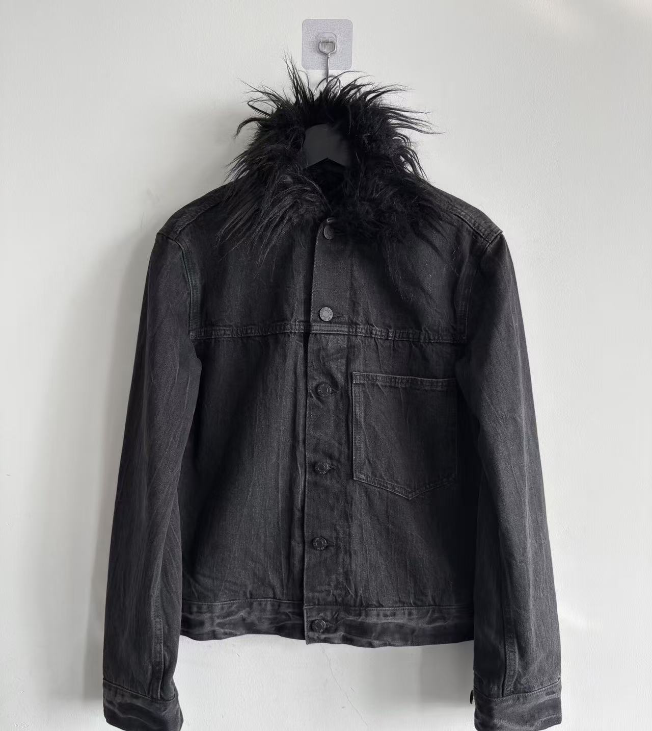 Helmut Lang 99AW Fur Collar Denim Jacket