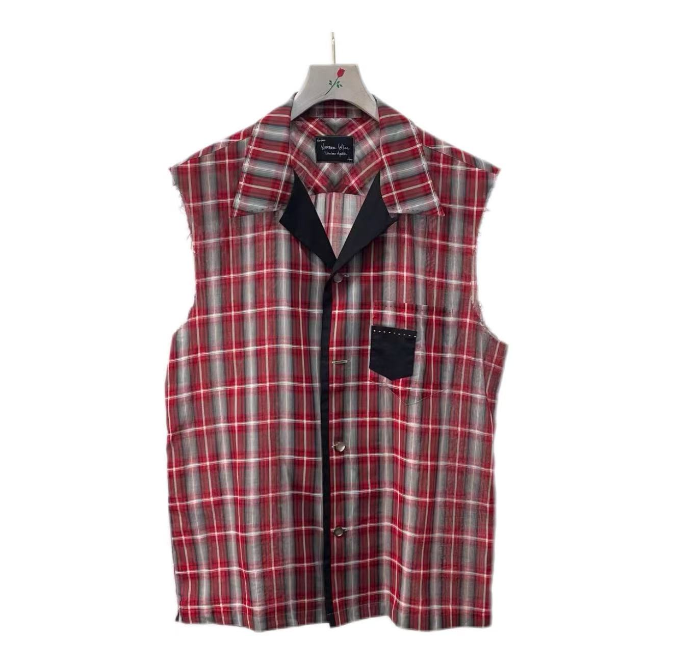 Number Nine 04SS Sleeveless Plaid Shirt