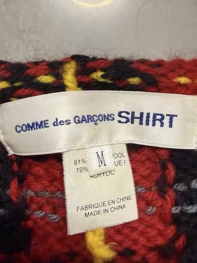 Comme des Garcons SHIRT Plaid Pattern Wool Knit Sweater