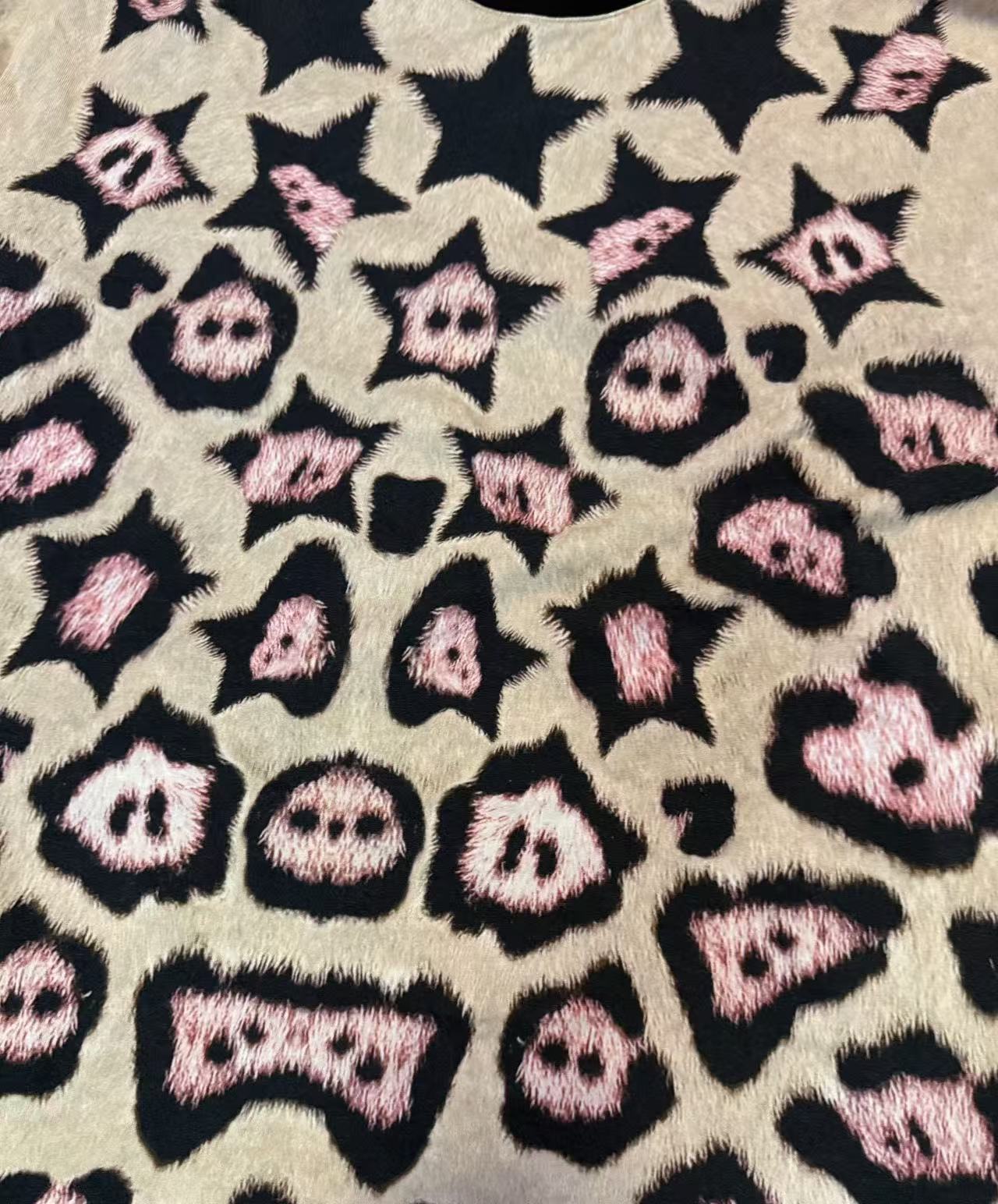 Givenchy 16ss Leopard Print Pig Nose Star Short-Sleeve T-Shirt