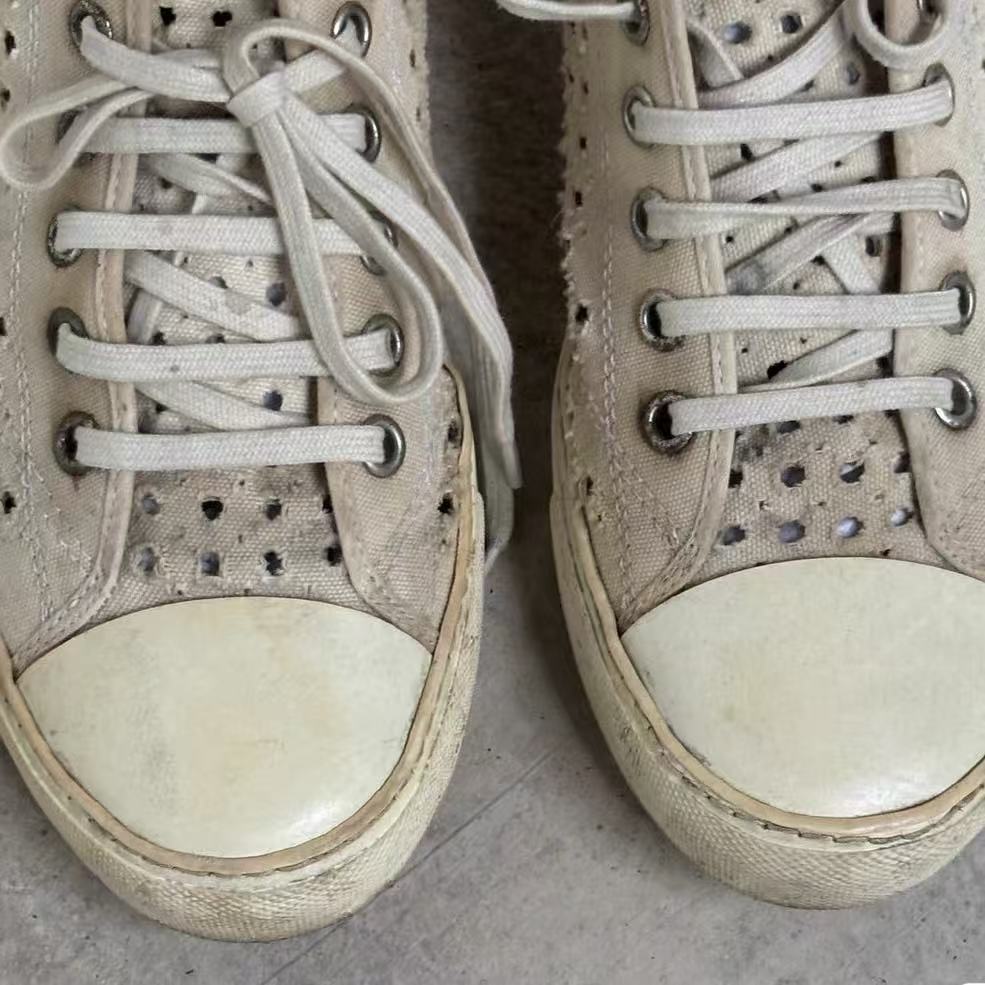 Maison Margiela Perforated Distressed Hi Top Sneaker