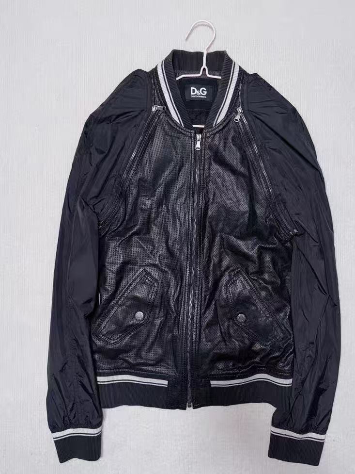 Dolce&Gabbana D&G  2-in-1 Perforated Leather Bomber Jacket