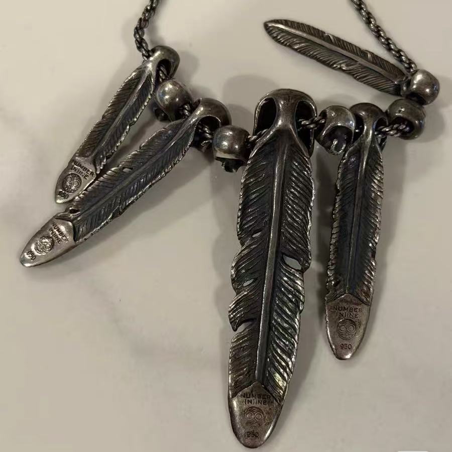 Number Nine 05AW Skull Silver Necklace