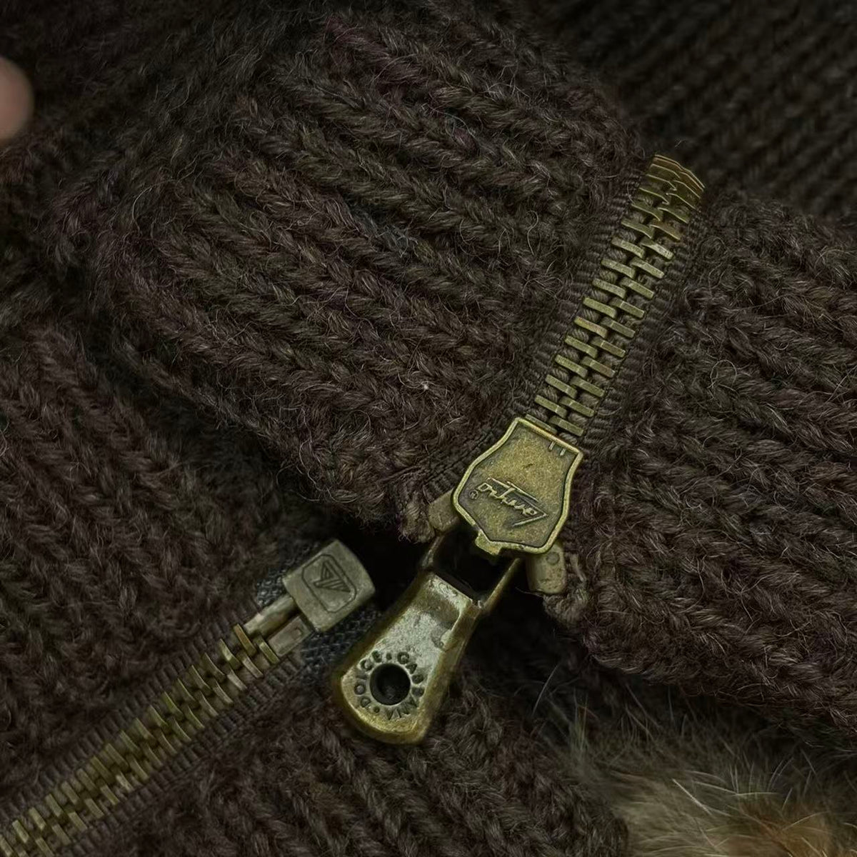 Dolce&Gabbana 04AW Faux Fur Knit Zip Jacket