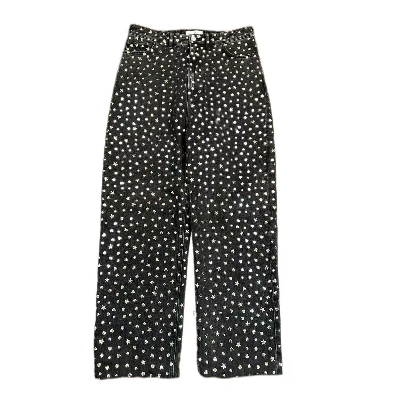 Balenciaga Heart Star Stud Embellished Jeans