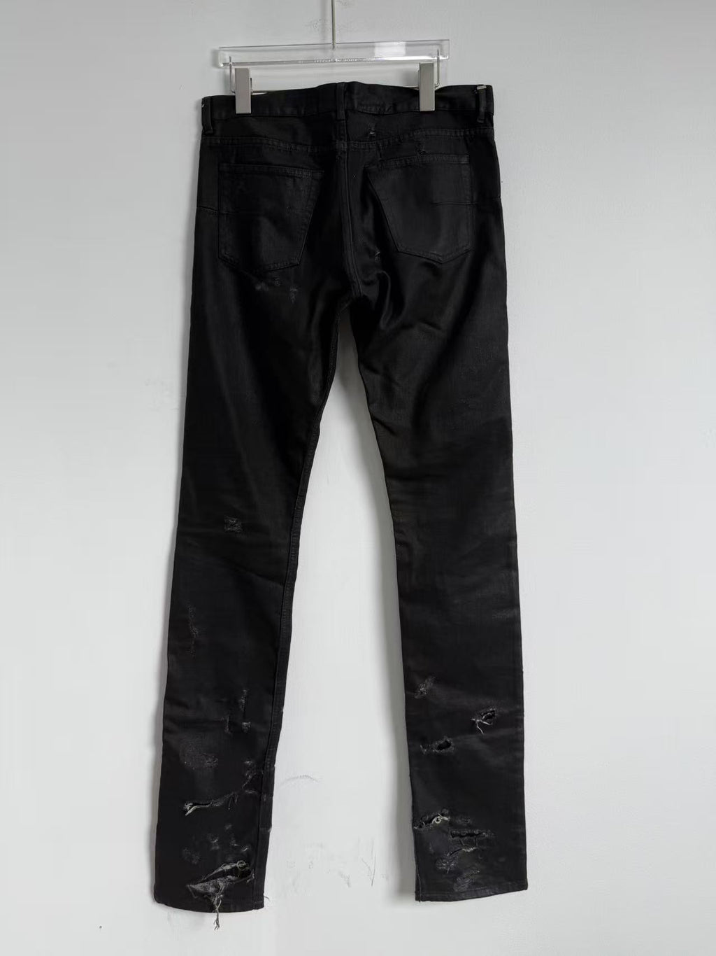 Dior homme 04 Hedi Slimane waxed destroyed denim jeans