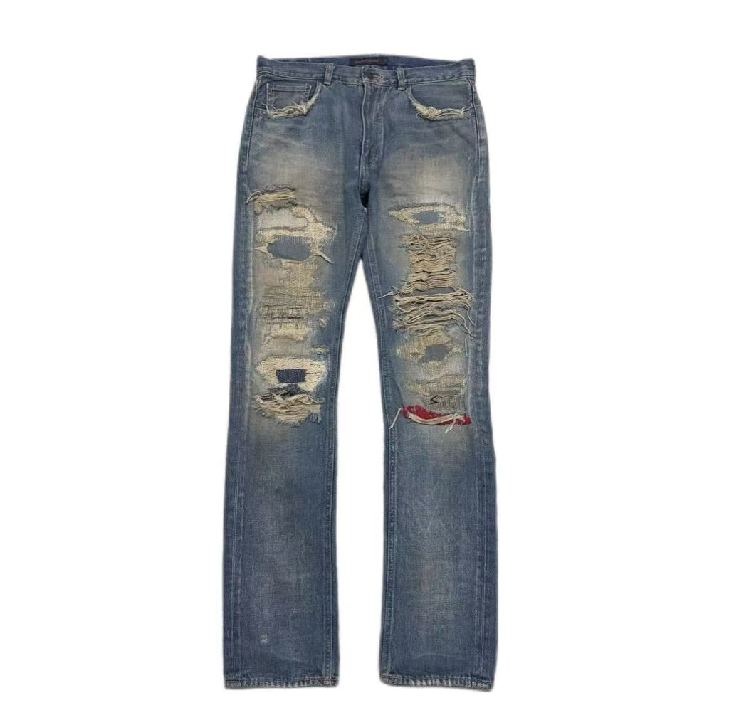 Undercover 04AW But Beautiful 68 Red Yarn Denim Jeans