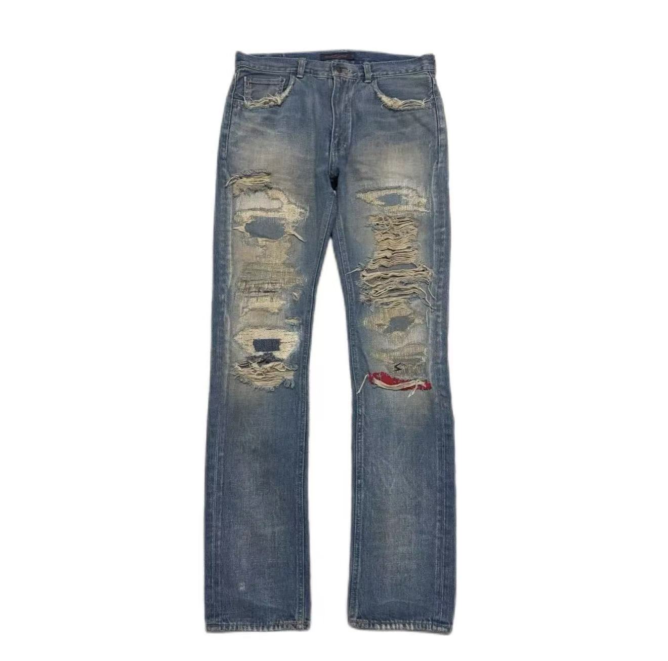 Undercover 04AW But Beautiful 68 Red Yarn Denim Jeans