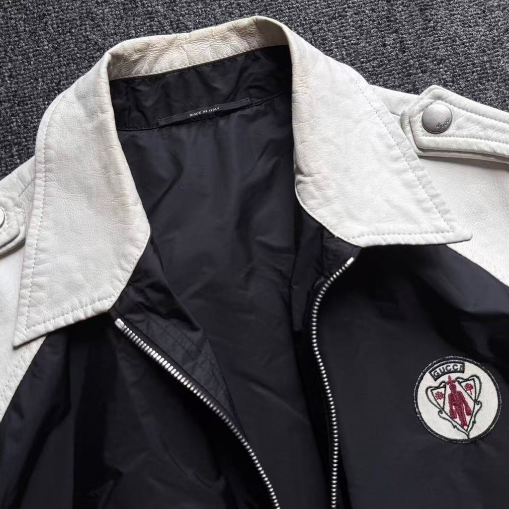 GUCCI 07AW Knight Crest Leather Biker Jacket
