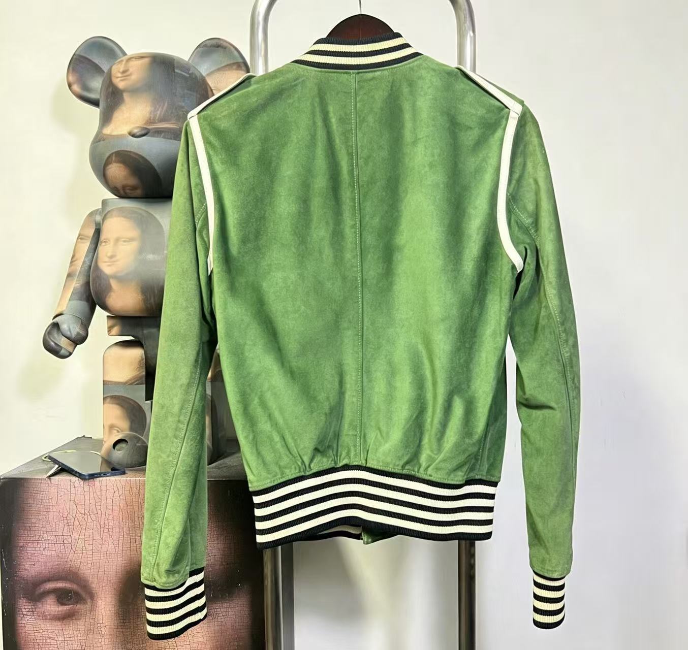 Gucci Green Suede Varsity Jacket