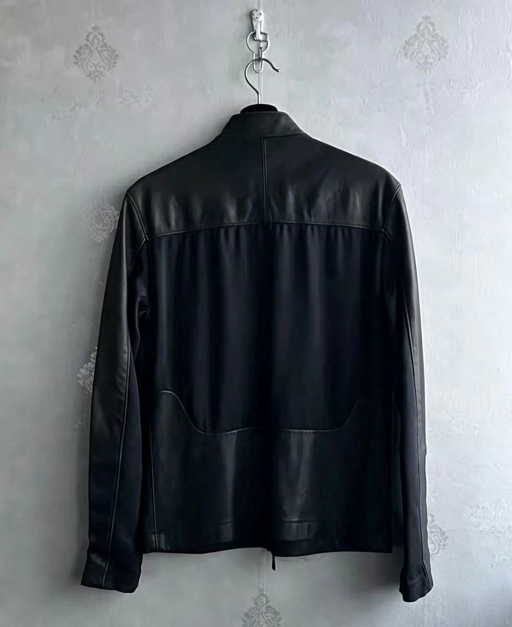 Dirk Bikkembergs Panel Zip‑Up Leather Jacket