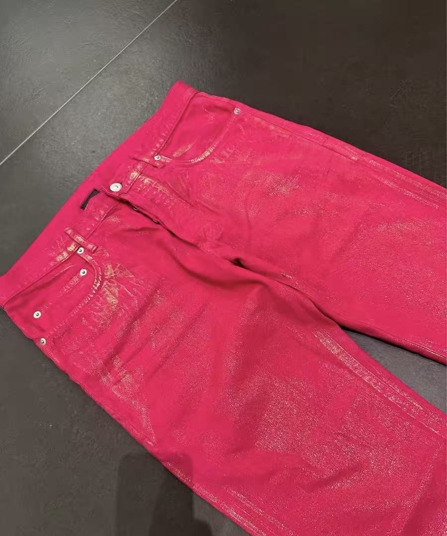 Dior Homme 05SS Gold Shimmer Fuchsia Pink Jeans