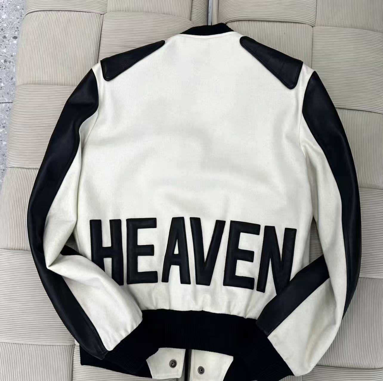 Saint Laurent Heaven Teddy Varsity Jacket