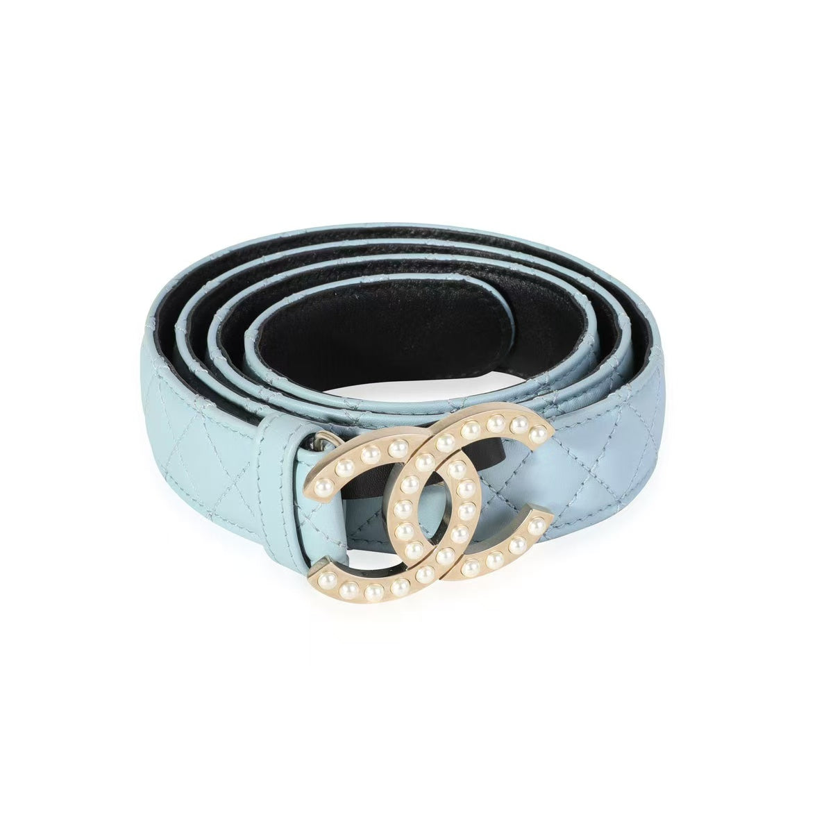Chanel Light Blue Leather Belt
