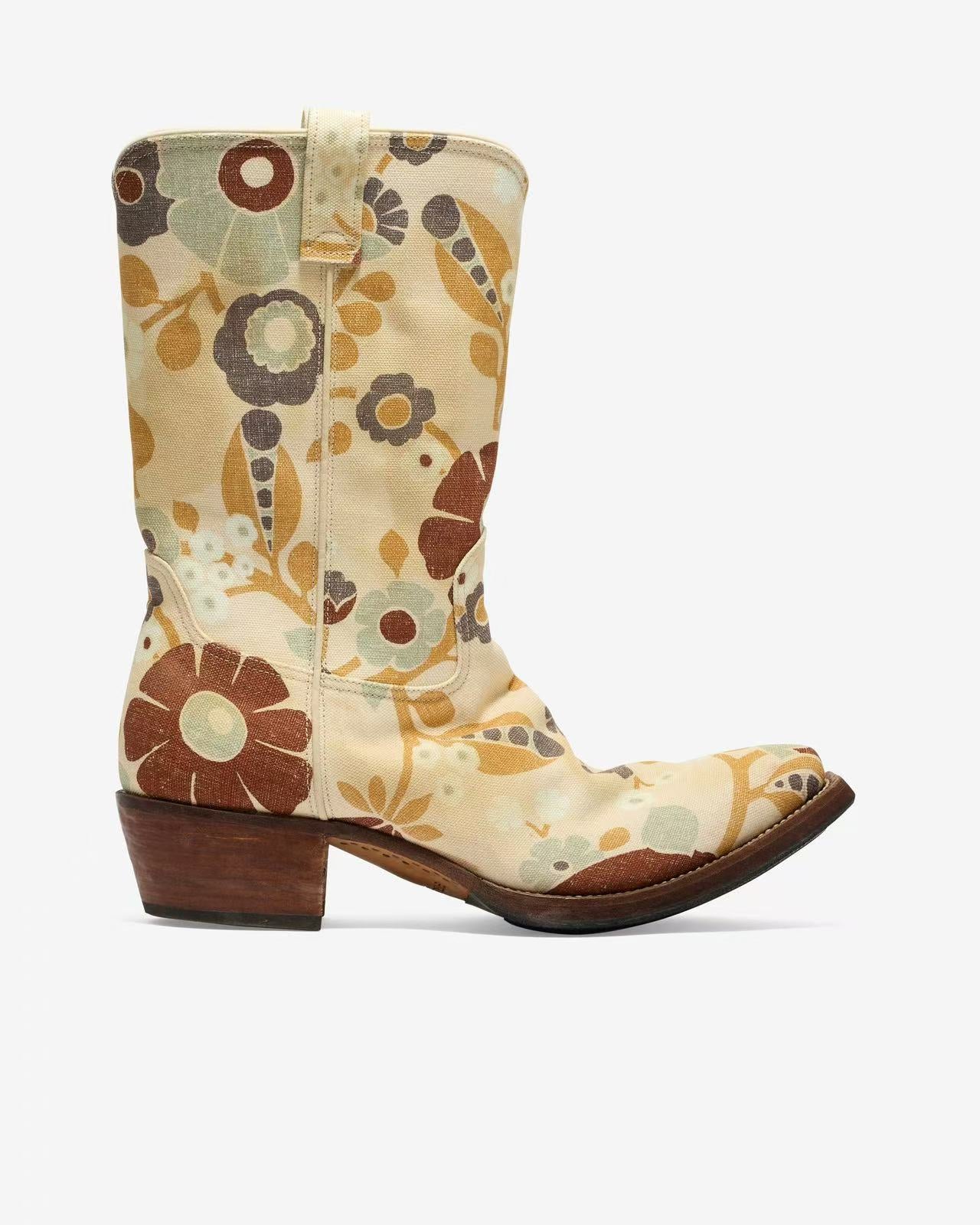 Prada 25AW Floral-Print Cowboy Boots