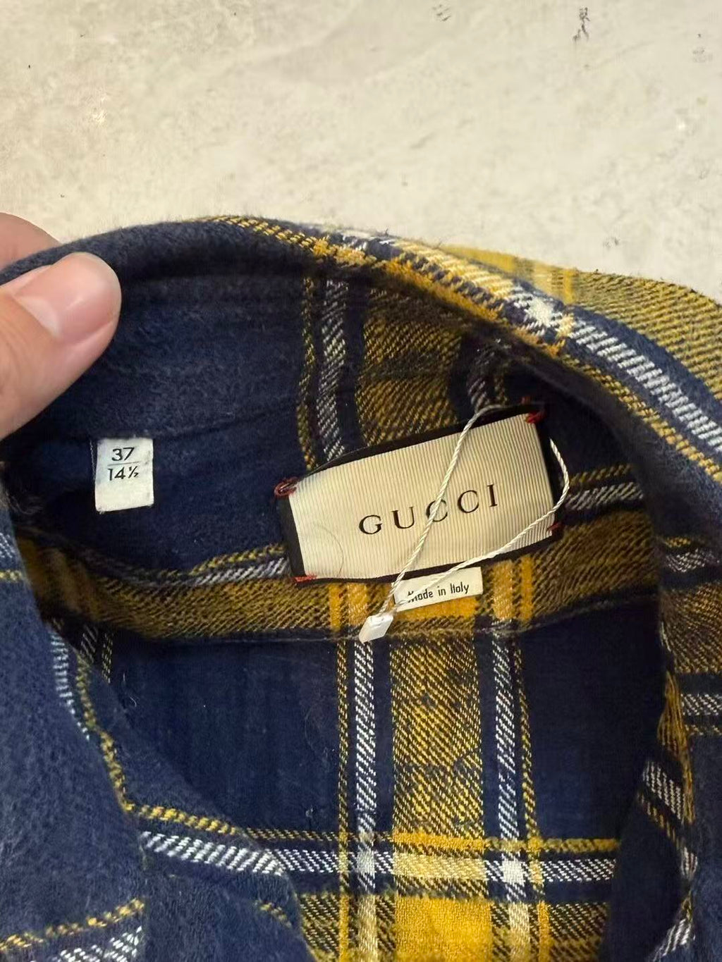 Gucci 17SS Animalium Wolf Embroidered Check Flannel Shirt
