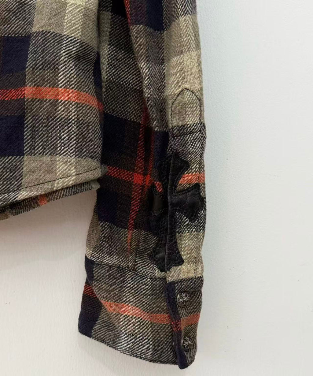 Chrome Hearts Loose Ends Cross Ball Flannel Check Shirt