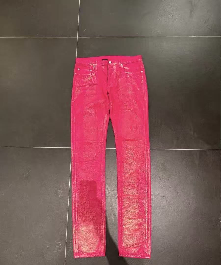 Dior Homme 05SS Gold Shimmer Fuchsia Pink Jeans