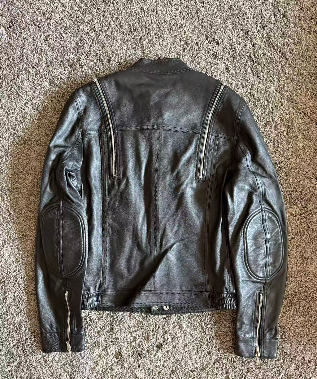 Saint Laurent 15fw Python-Trimmed Leather Jacket