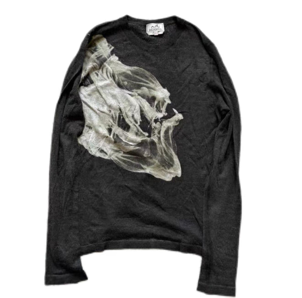 Hermes 12FW runway Smoke Cashmere Shirt