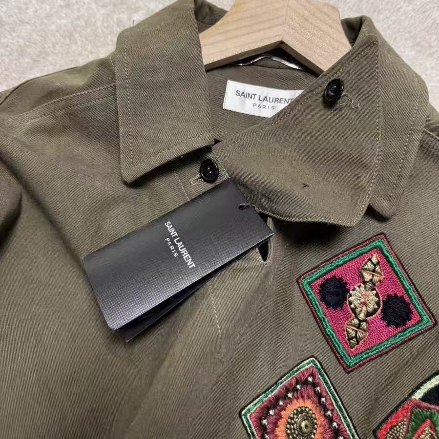 Saint Laurent 15FW Military Patchwork Embroidered Jacket