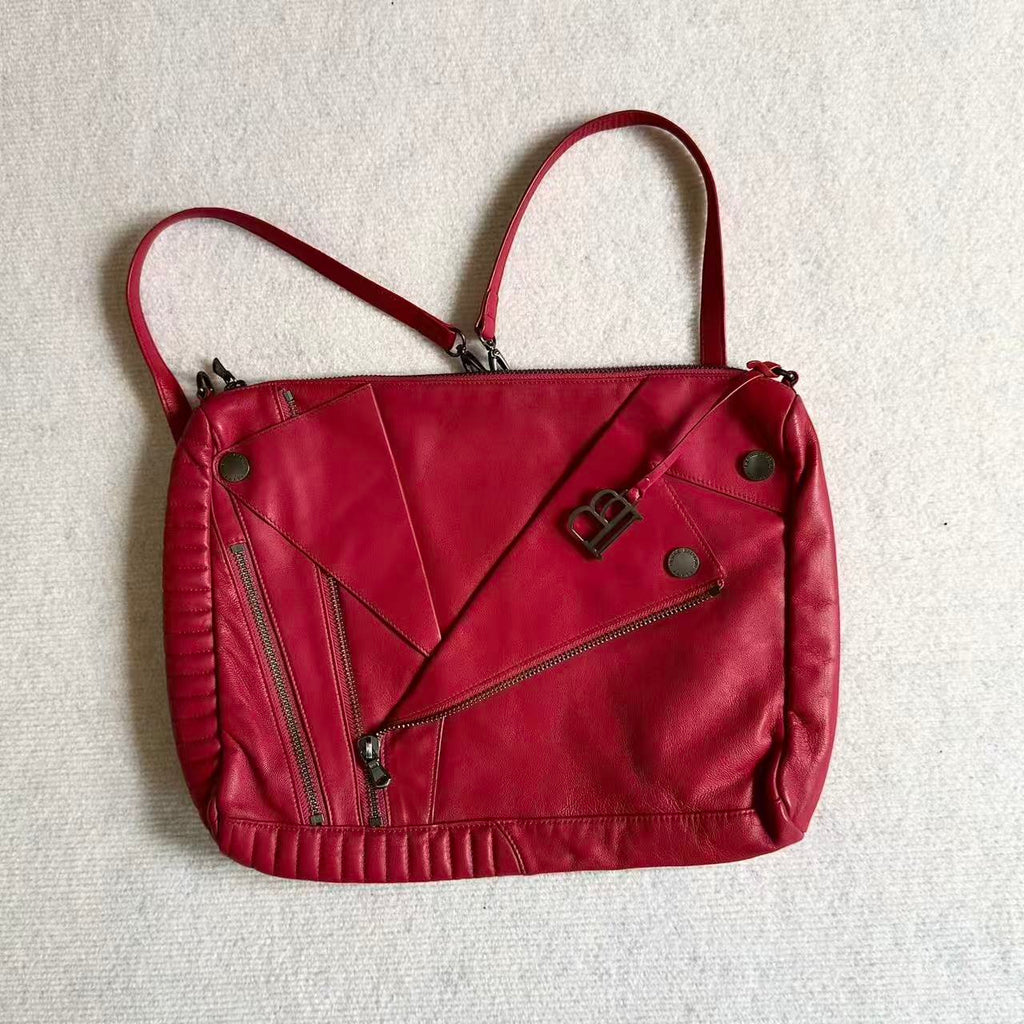 Balmain 10s Moto Leather Shoulder Bag