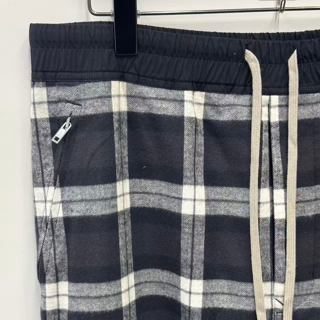 Rick Owens 19SS Babel Plaid Brushed Cotton Sweatpants
