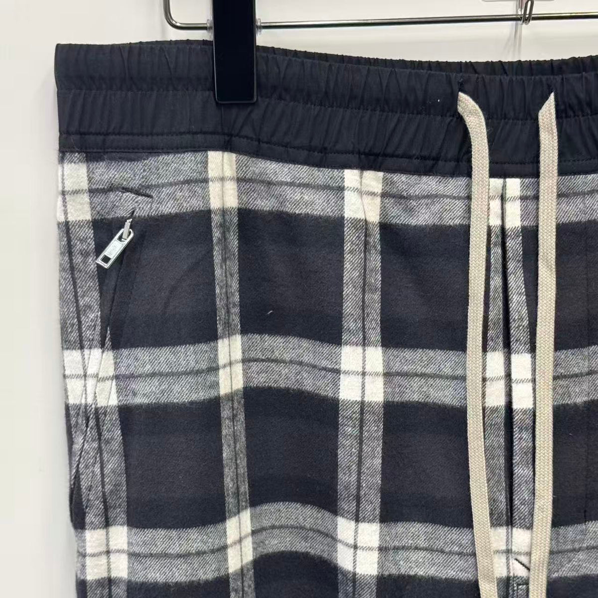 Rick Owens 19SS Babel Plaid Brushed Cotton Sweatpants