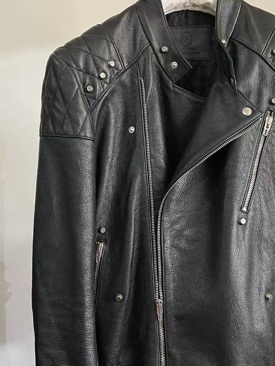 Alexander Mcqueen Swallow Leather Biker Jacket