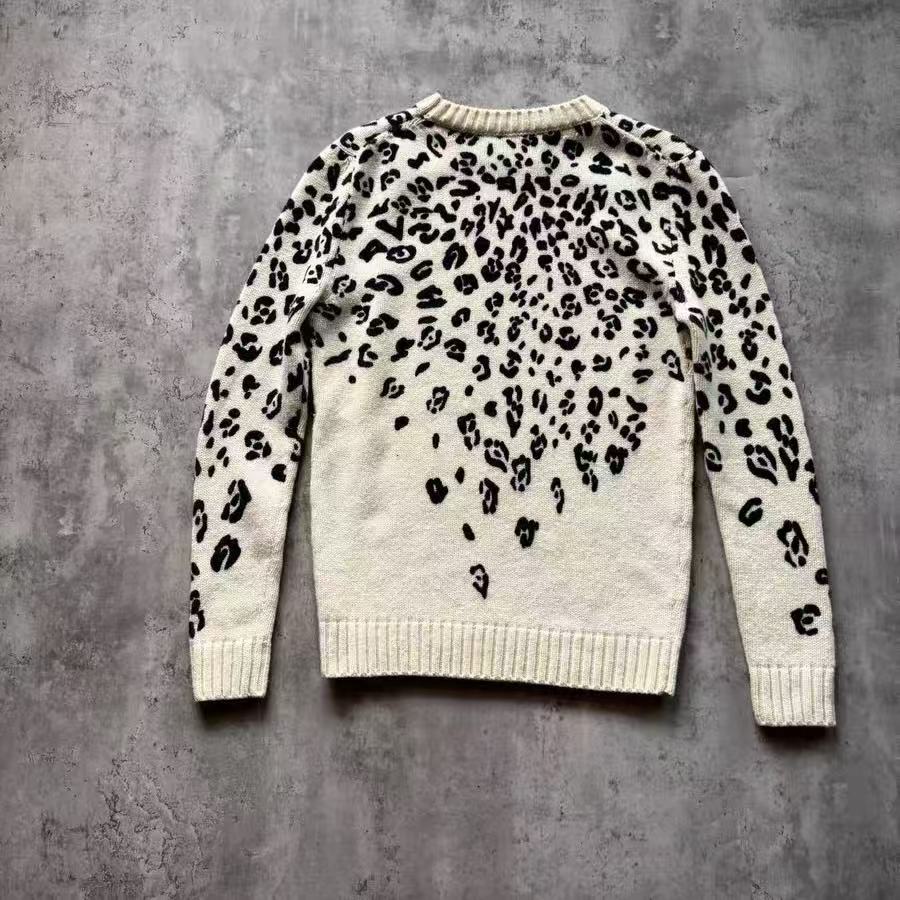 Saint Laurent 16AW Leopard Intarsia Knit Sweater