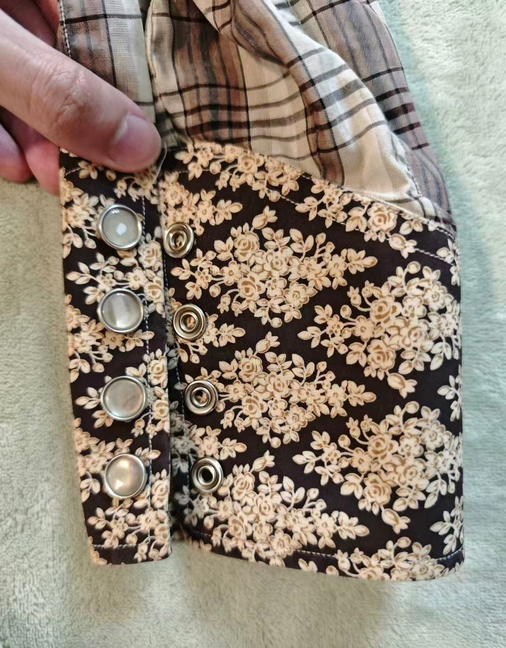 Gucci floral and checkered western shirt