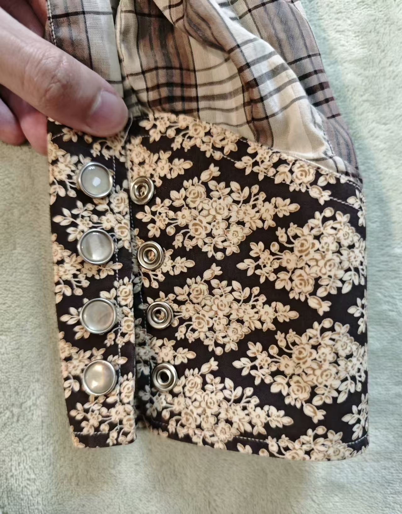 Gucci floral and checkered western shirt