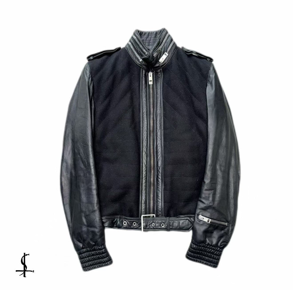 Dior Homme 04AW “VOTC”  Wool Blend Leather Sleeve Jacket