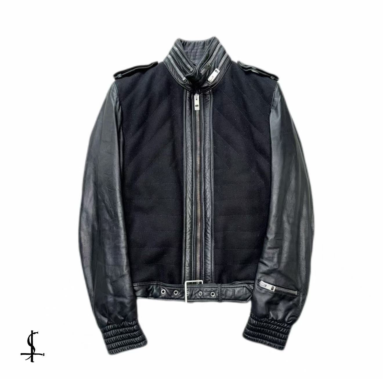Dior Homme 04AW “VOTC”  Wool Blend Leather Sleeve Jacket