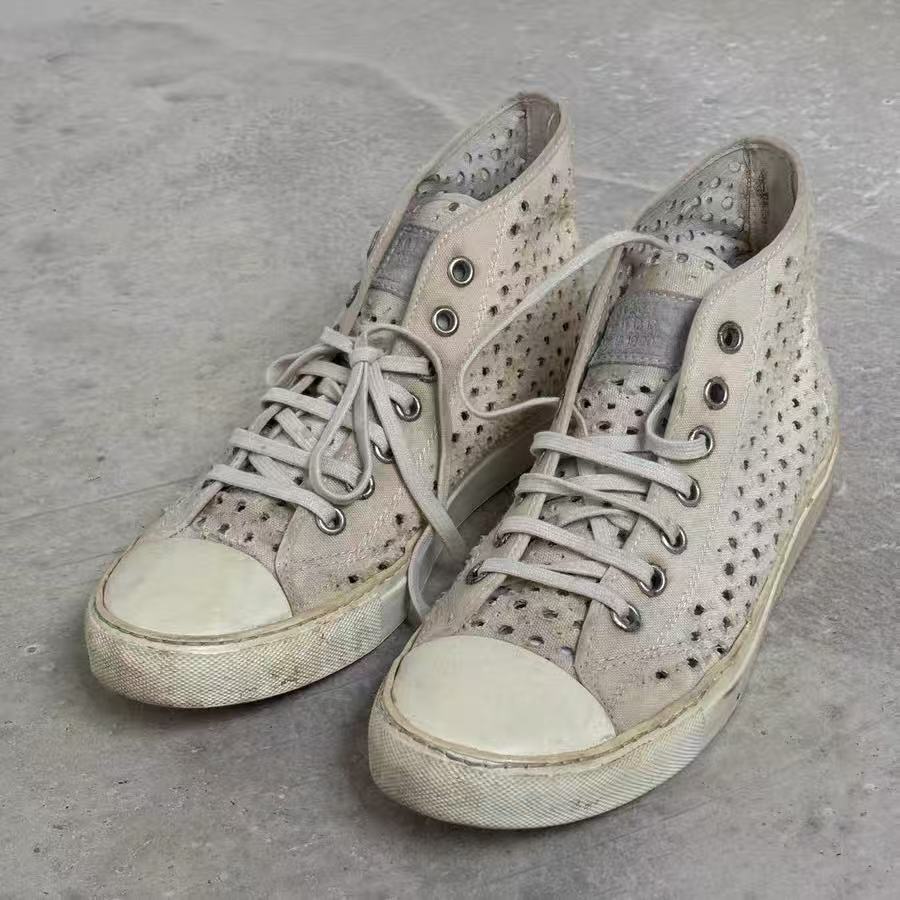 Maison Margiela Perforated Distressed Hi Top Sneaker