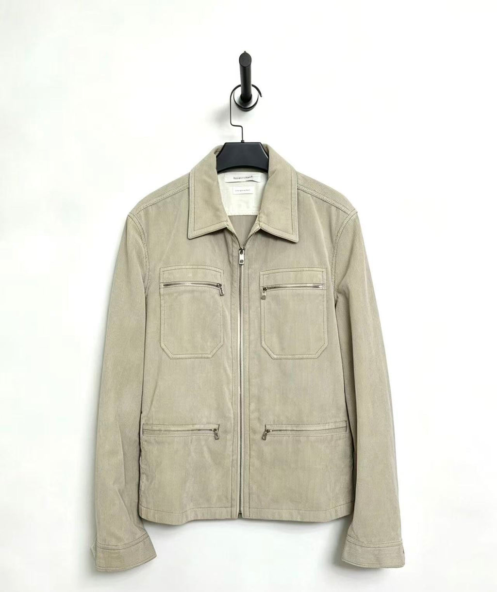 Marc Jacobs Beige Corduroy Full-Zip Workwear Jacket