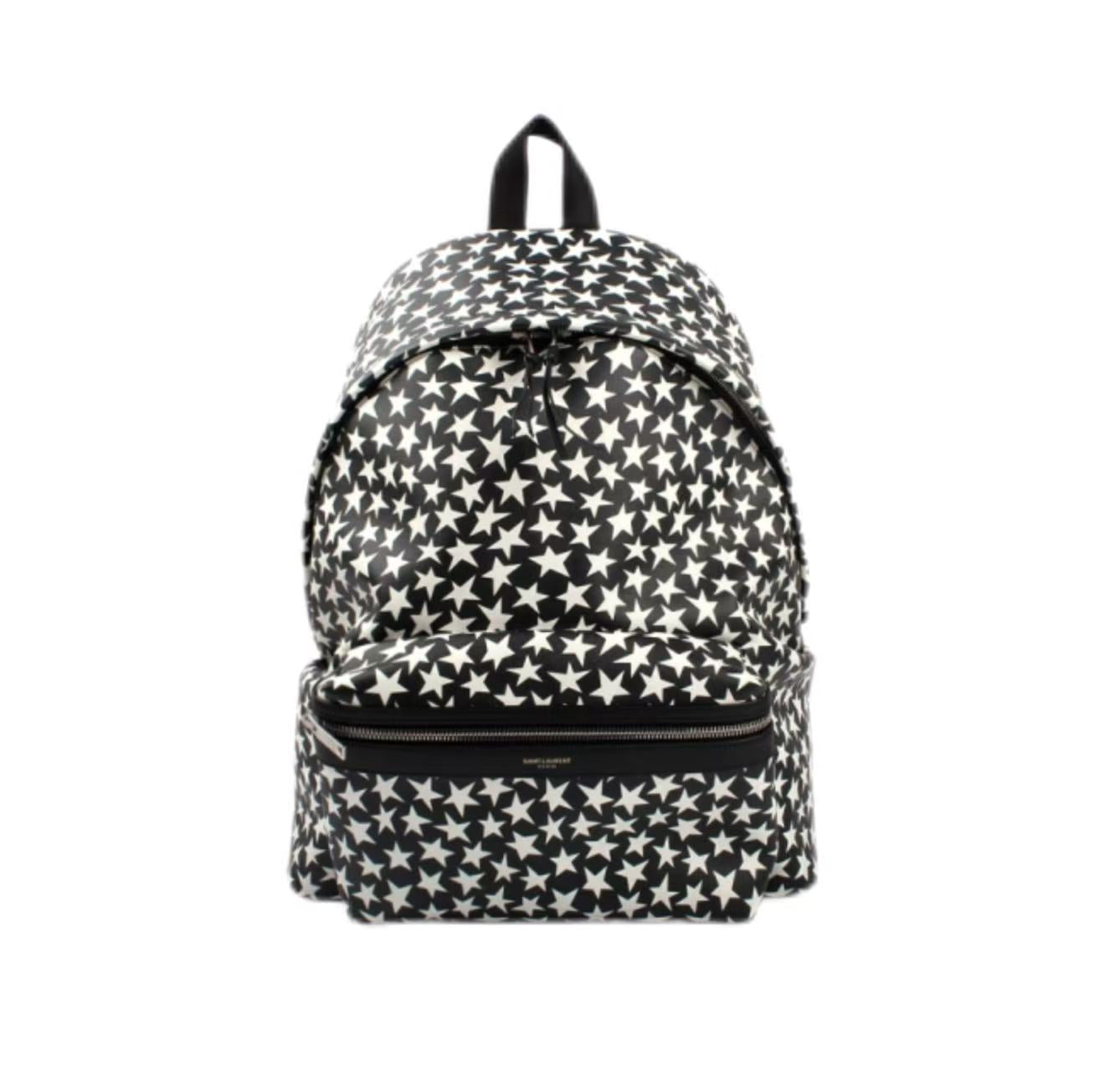 Saint Laurent Calfskin Star Print Hunting Backpack