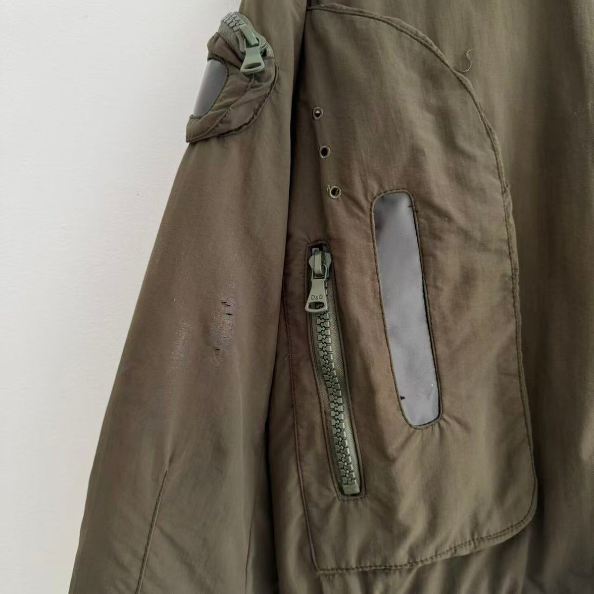 Dolce&Gabbana 04AW Aviator Khaki Green Goggles Bomber Jacket