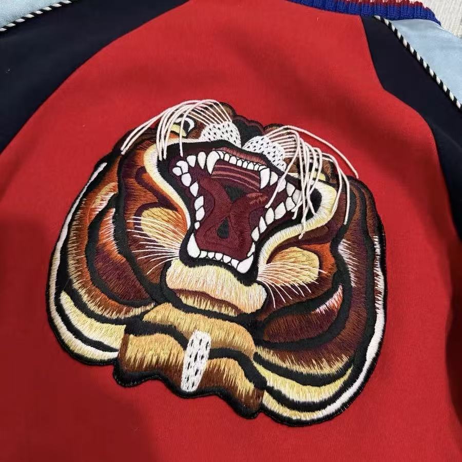 Gucci 17SS King Charles Spaniel Appliqué Bomber Jacket