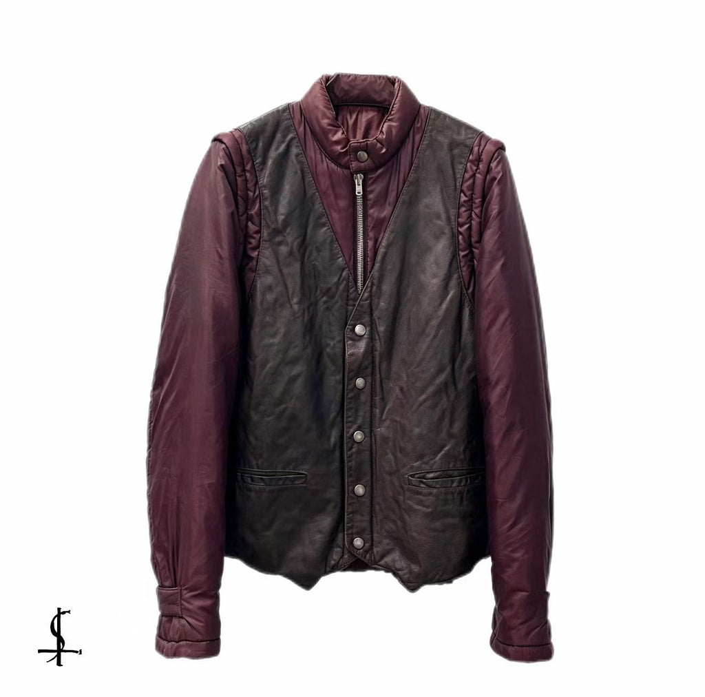 Maison Martin Margiela 06AW Deconstructed Leather Panel Down Jacket