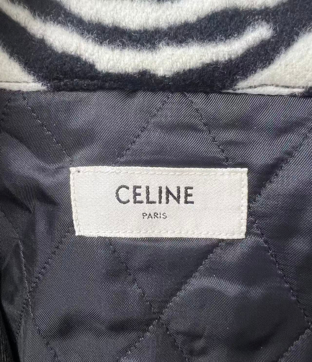 Celine 21FW Faded Black&Zebra Panel Denim Jacket