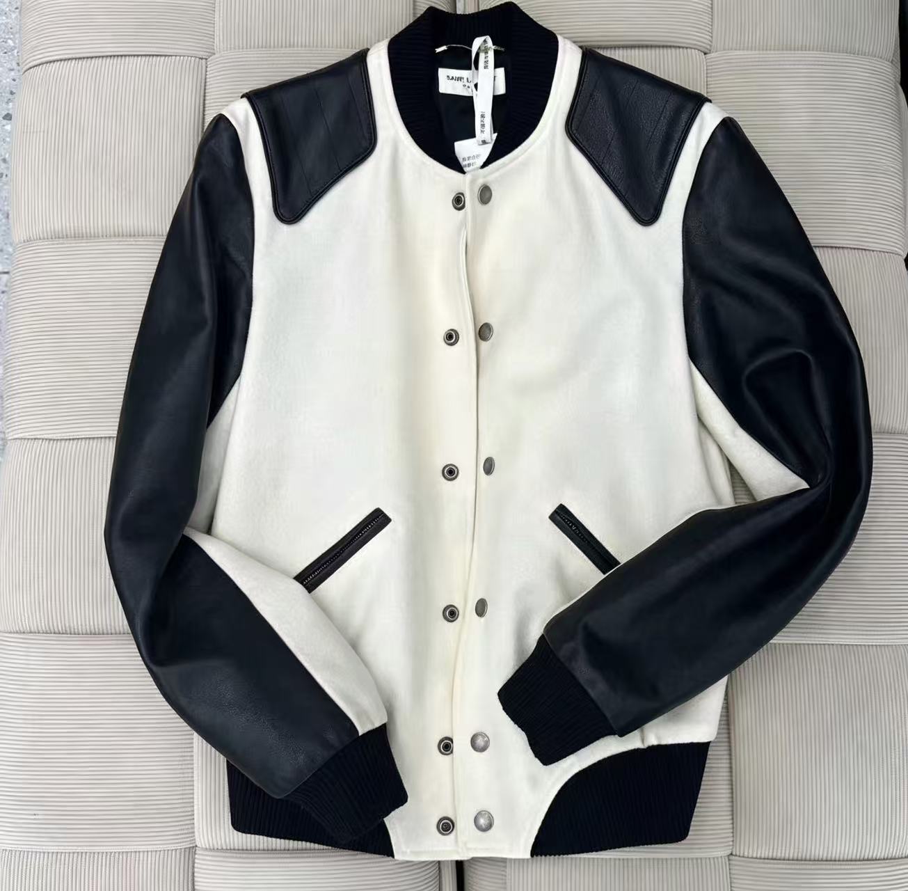 Saint Laurent Heaven Teddy Varsity Jacket