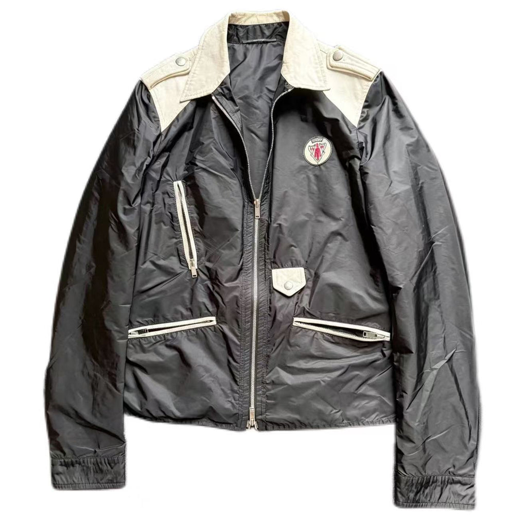 GUCCI 07AW Knight Crest Leather Biker Jacket
