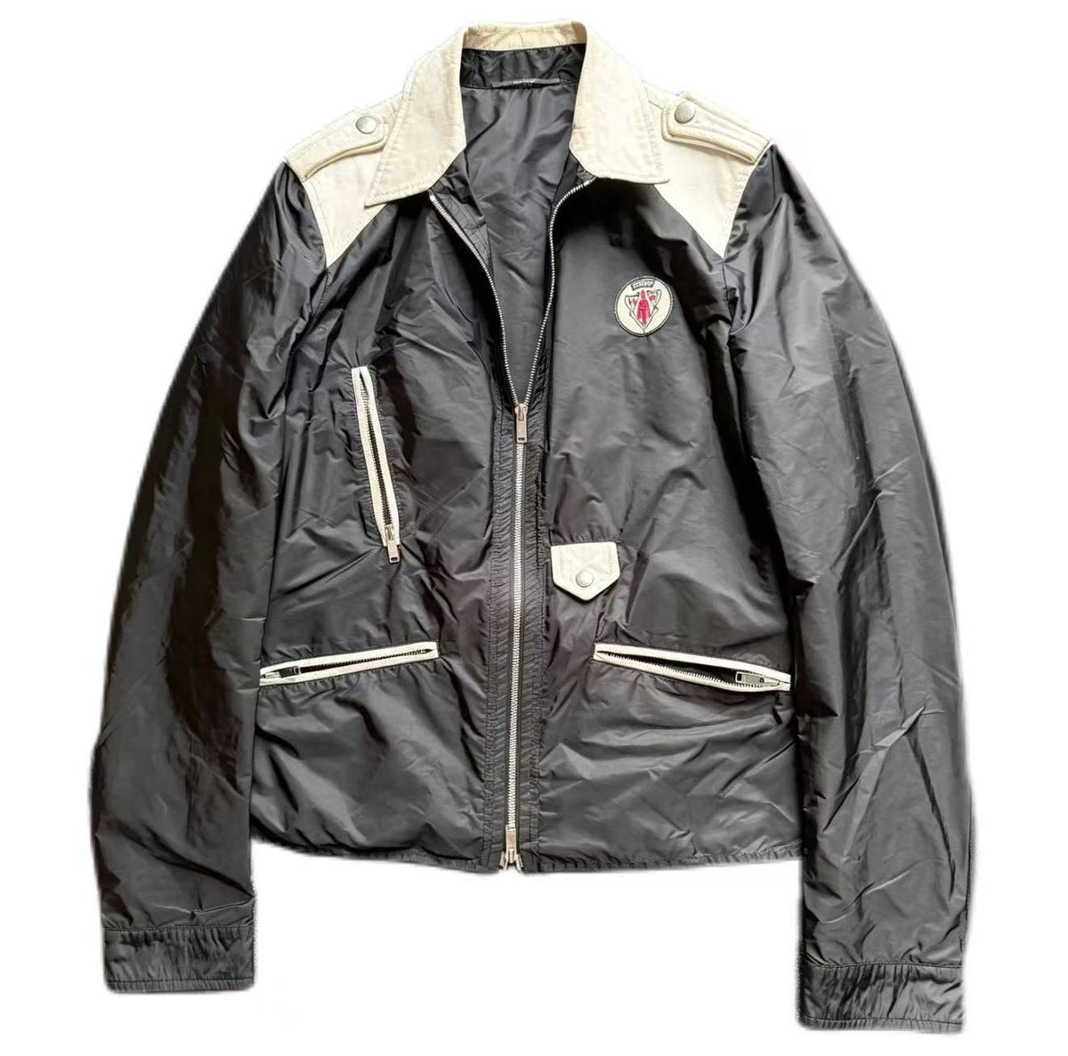 GUCCI 07AW Knight Crest Leather Biker Jacket