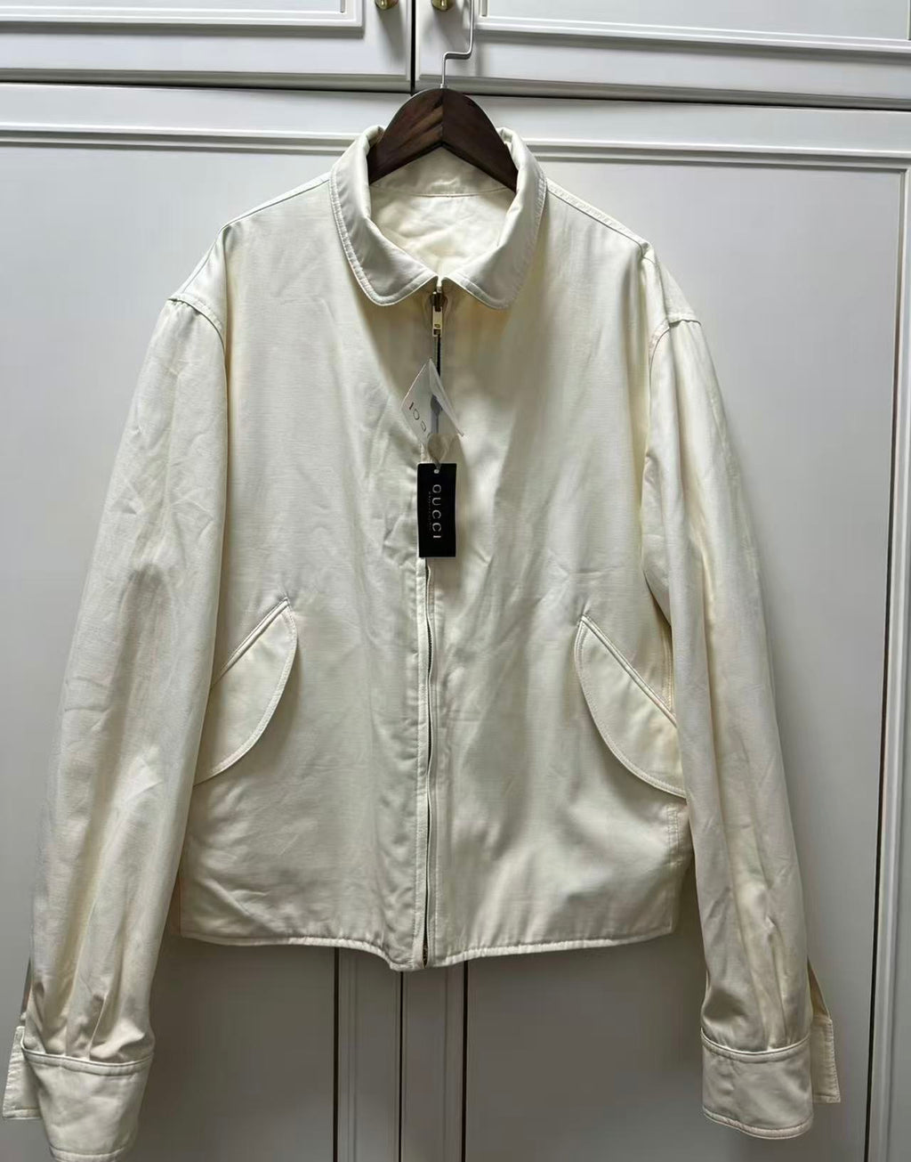 Gucci by Tomford 04ss Off-White Cropped Blouson Cotton light Jacket