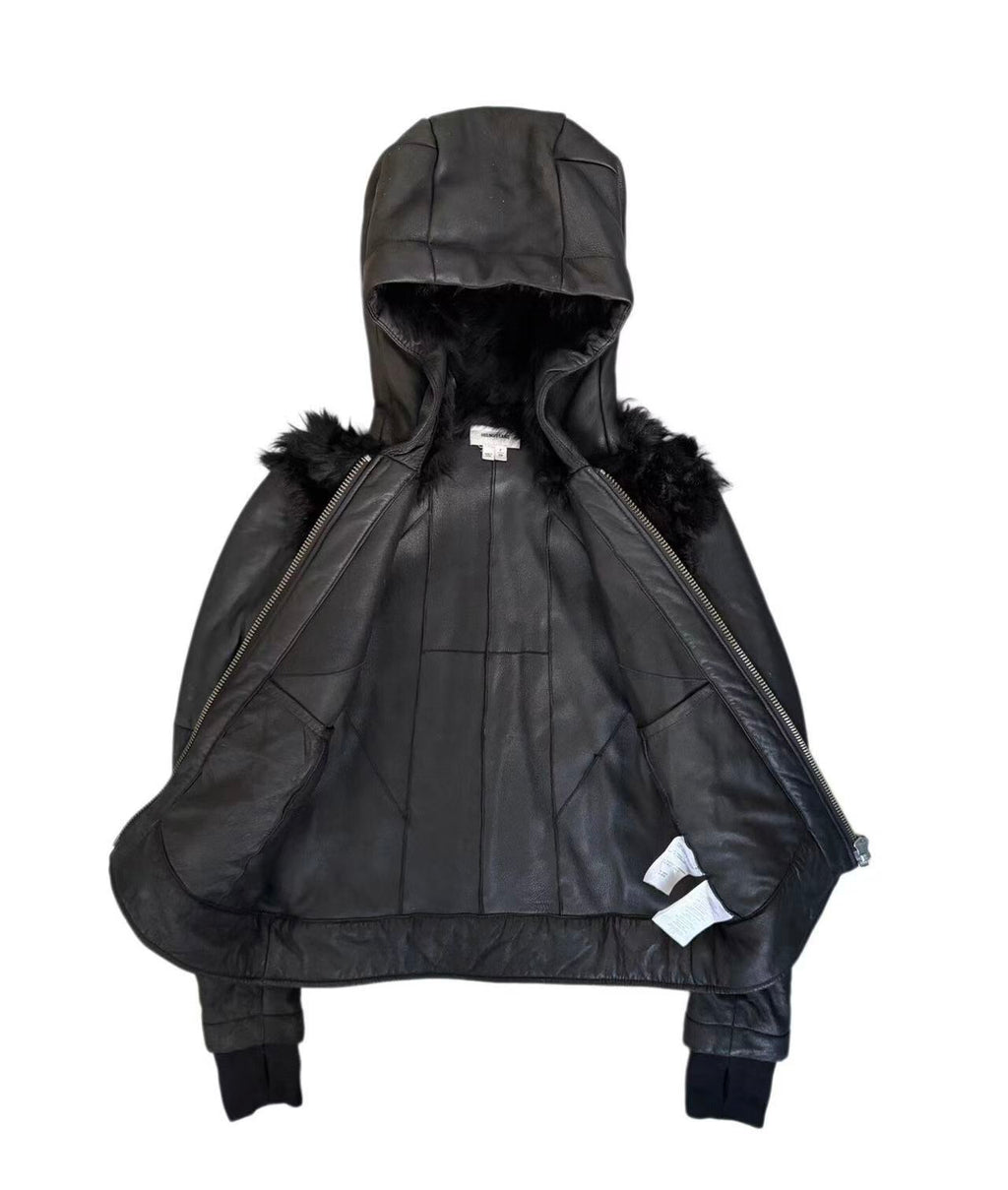Helmut Lang 11AW Paneled Fur Leather Jacket