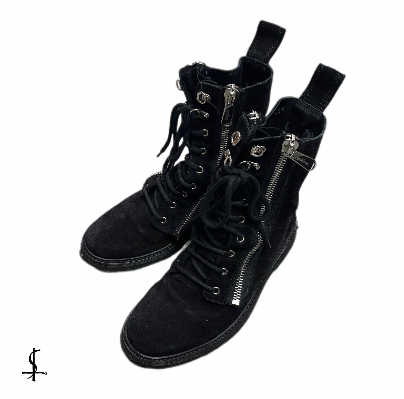 Balmain Rangers Double Zip Suede Boots