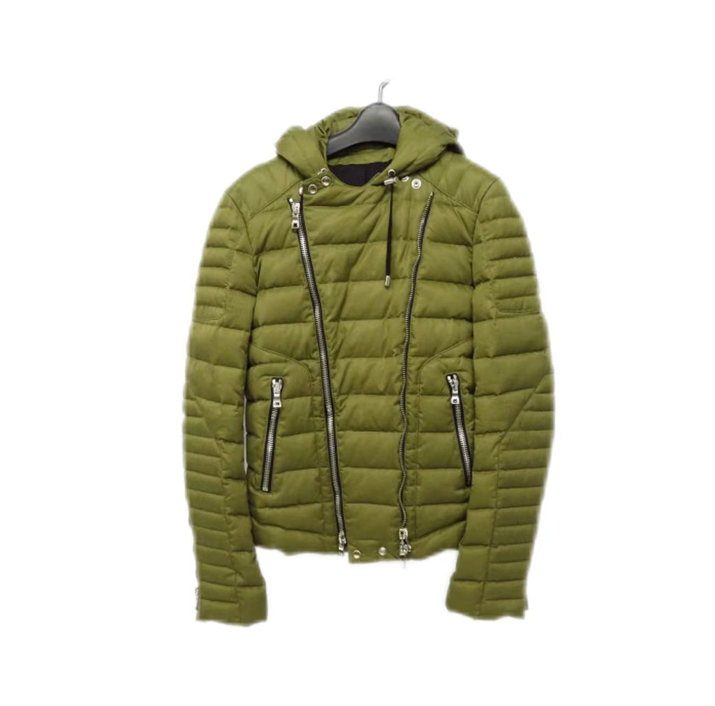 Balmain 14fw Quilted Biker Hooded Down Jacket