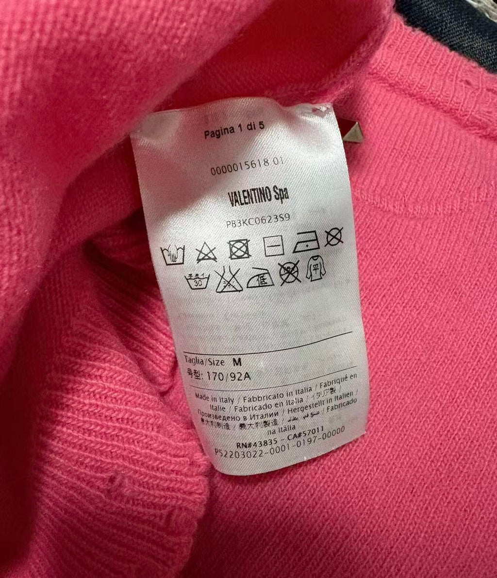 Valentino 18SS Pink Is Punk Distressed Sweatshirt