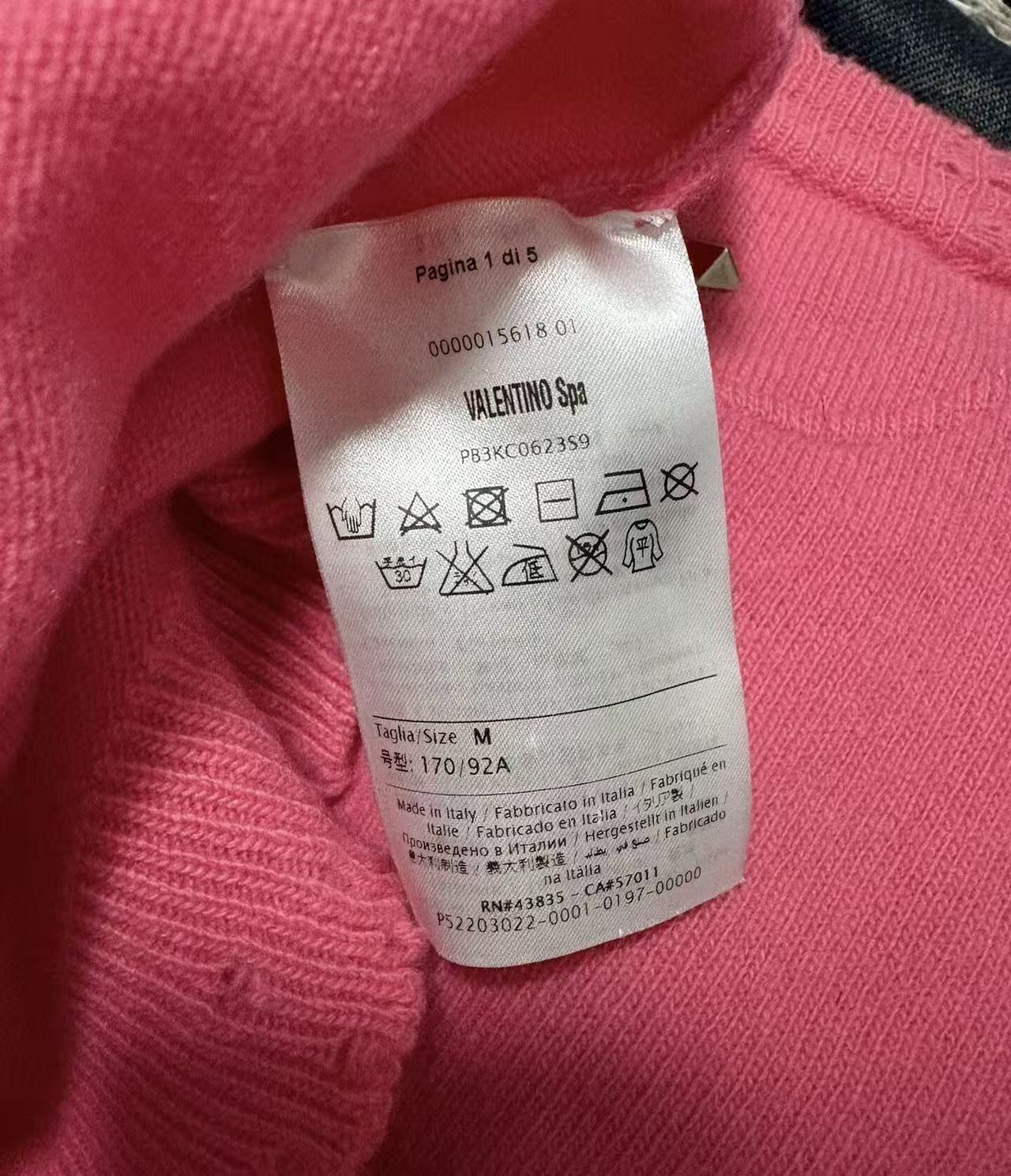 Valentino 18SS Pink Is Punk Distressed Sweatshirt